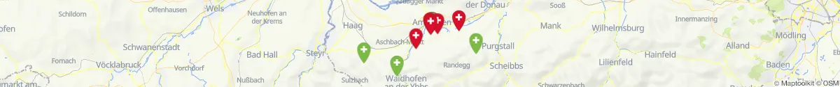 Kartenansicht für Apotheken-Notdienste in der Nähe von Ardagger (Amstetten, Niederösterreich)